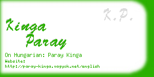 kinga paray business card